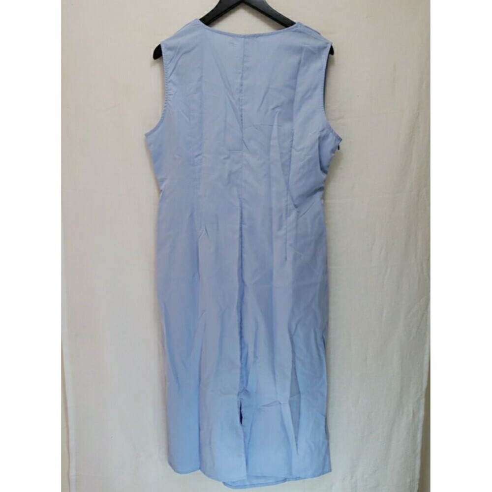 NWT Zanzea Navy Blue Sleeveless Midi Dress XXXL 3XL Pleated Round Neck Boho - Picture 4 of 11